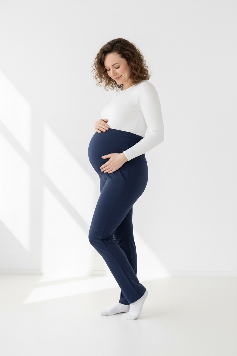 Nosečniške dolge hlače z žepi (tanke)