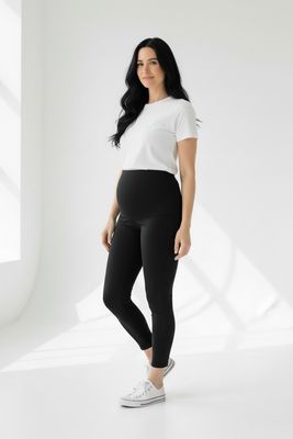 Nosečniške 7/8 športne pajkice (gladek, športen material)