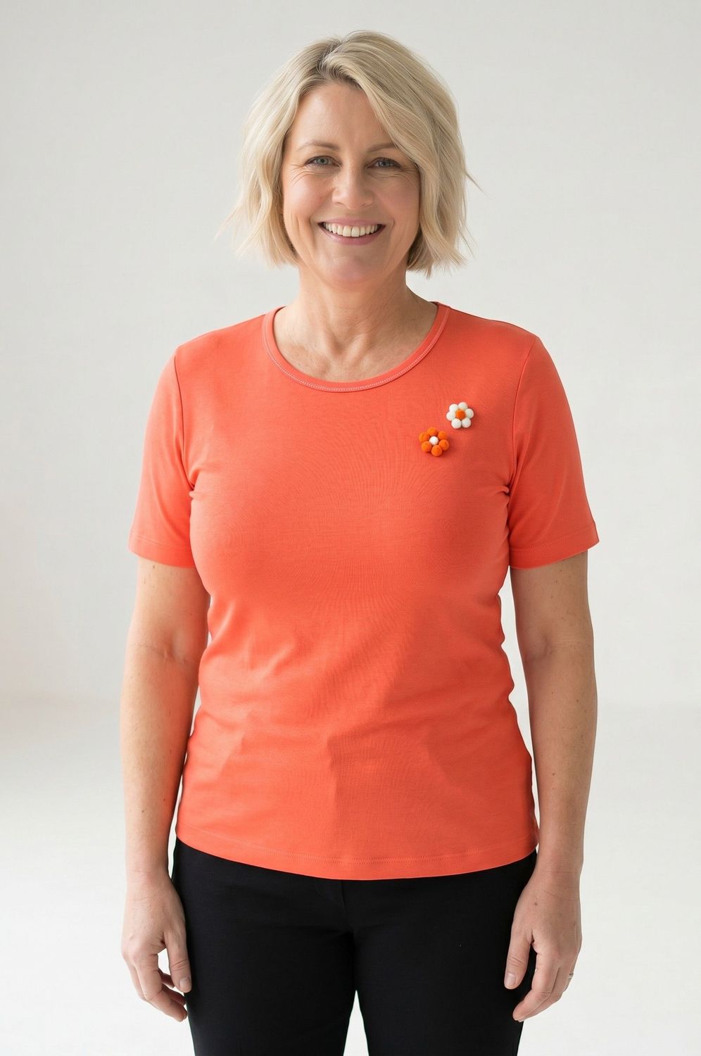 Poletna majica rožica (oranžna)