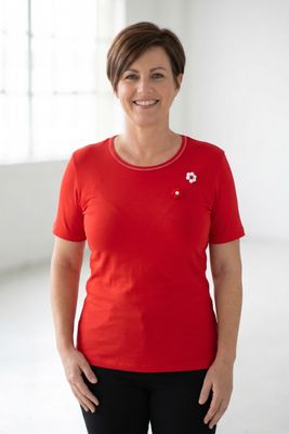 Poletna majica rožica (rdeča)