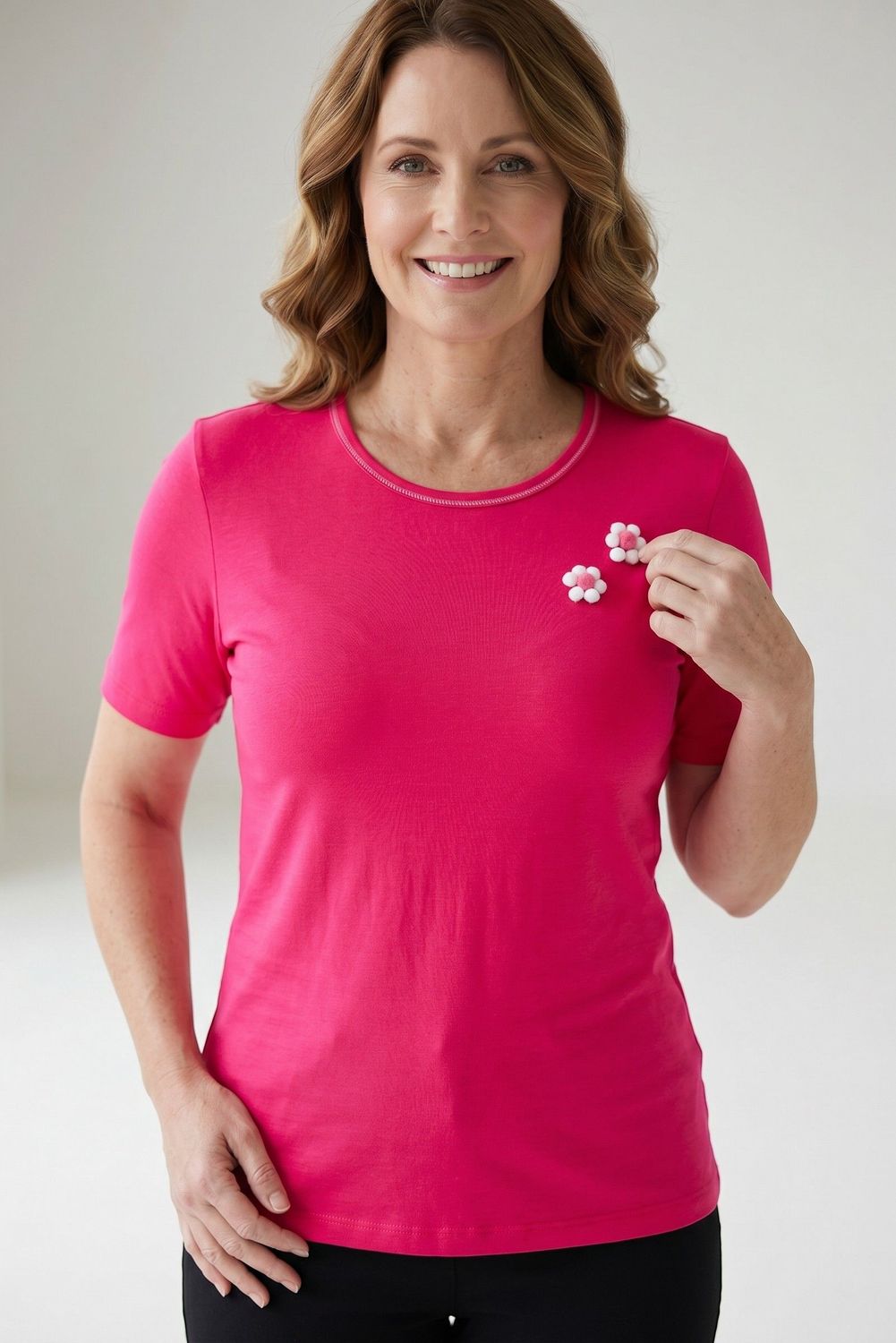Poletna majica rožica (ciklama)
