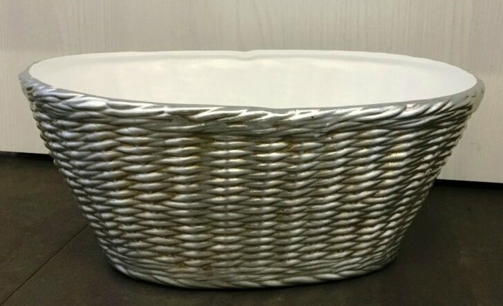 Vaso in Ceramica "Cesto" Argento