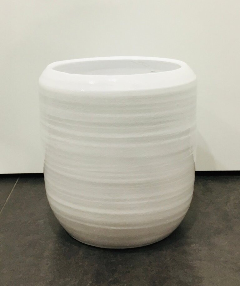 Vaso Ceramica Cilindro Bianco Medio