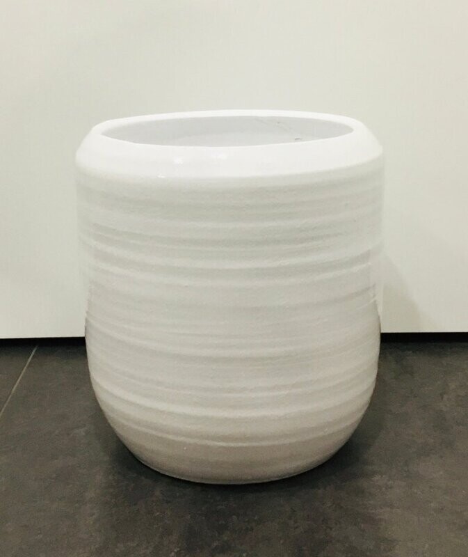 Vaso Ceramica Cilindro Bianco Medio