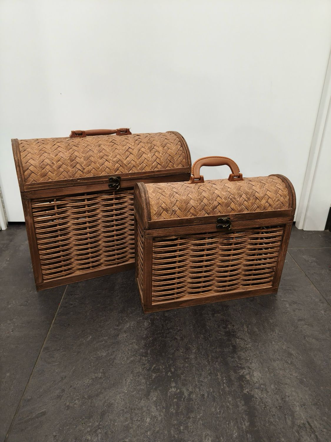 Baule/Valigia Vintage in Rattan Marrone Piccolo Baule/Valigia Vintage in Rattan Marrone Piccolo
