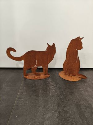 Gatto in Piedi in Corten