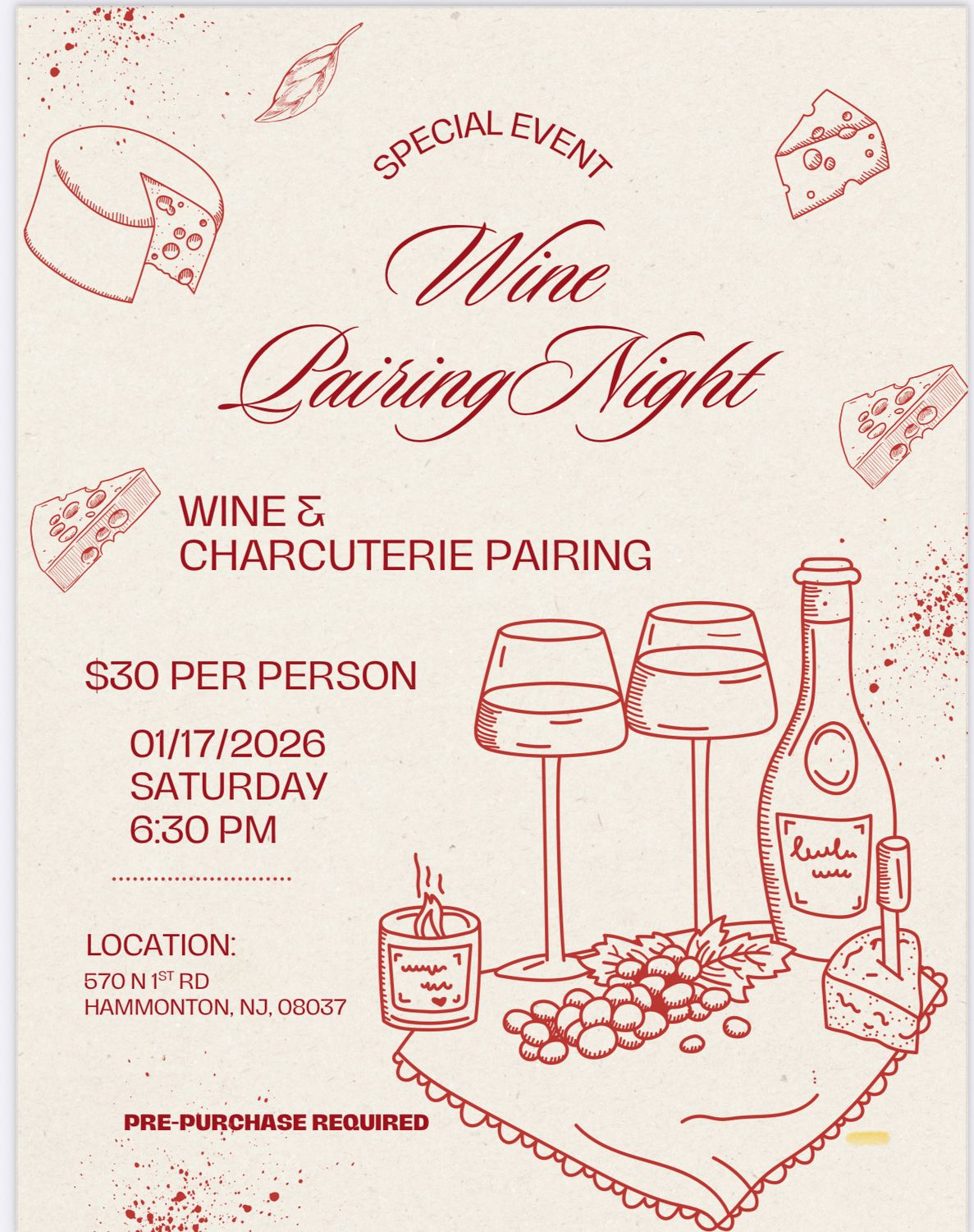 Wine Pairing Night 6:30pm