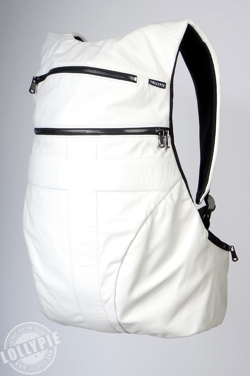 Anatomical White Genuine Leather Backpack