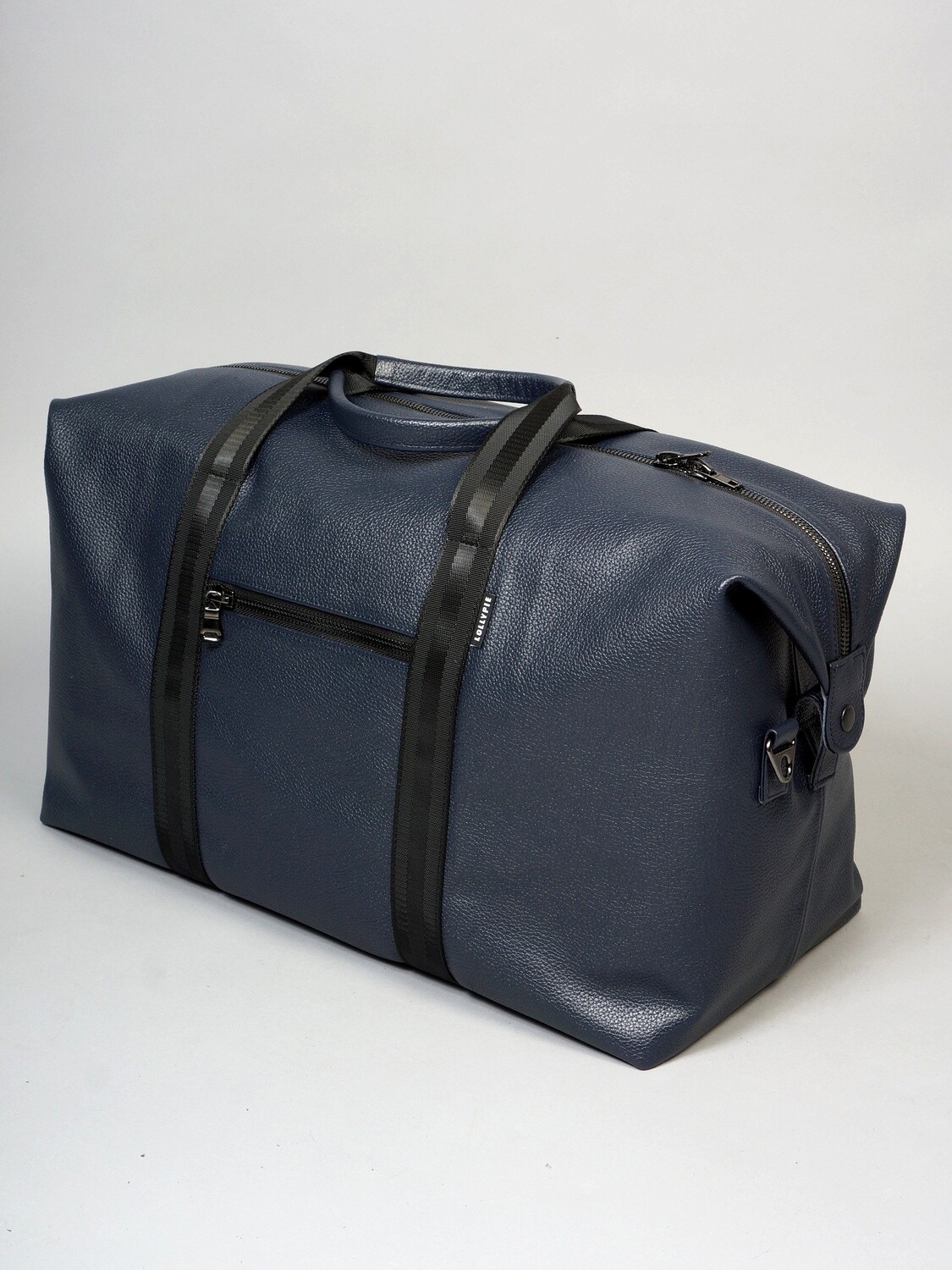 Sports bag genuine blue leather