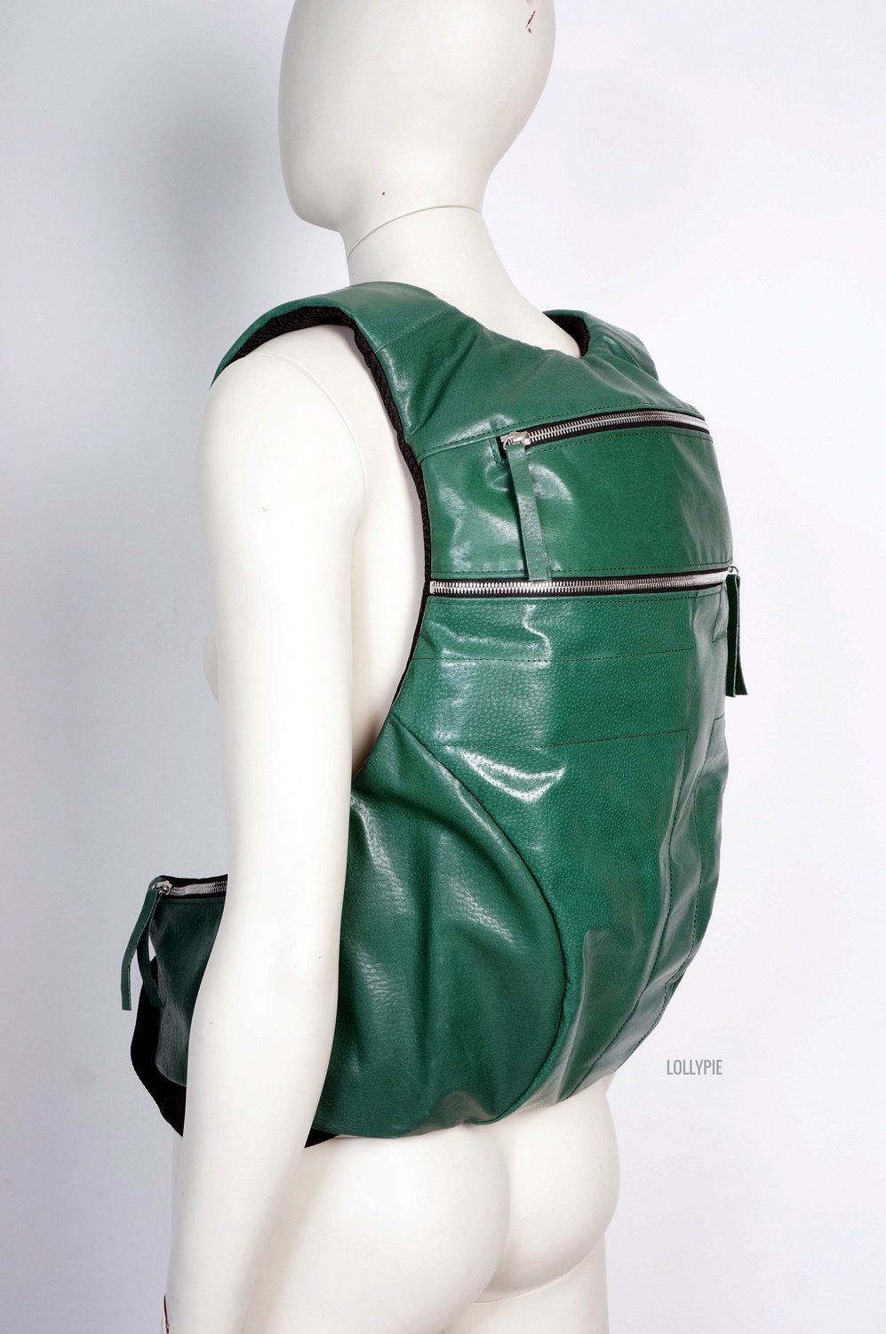 Рюкзак кожаный зеленый