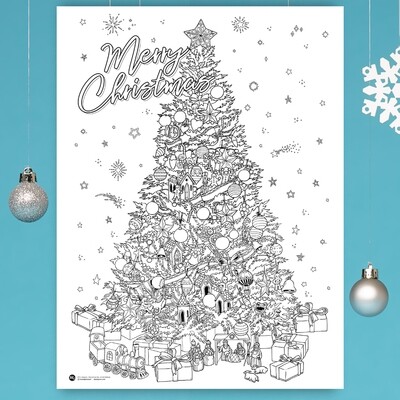 Christmas Tree Coloring Poster