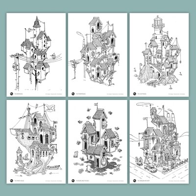 Steampunk Houses Mini Book 6 Pack