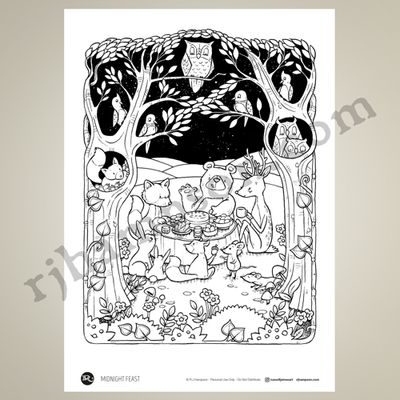 Midnight Feast Coloring Sheet