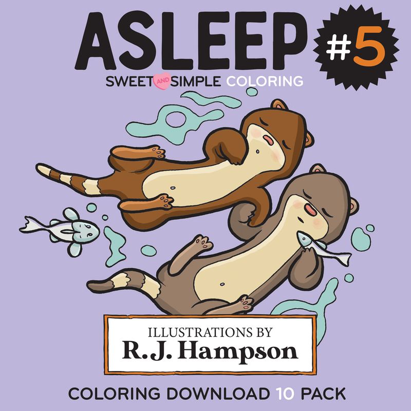 Asleep 5 - A Sweet &amp; Simple Coloring 10 Pack