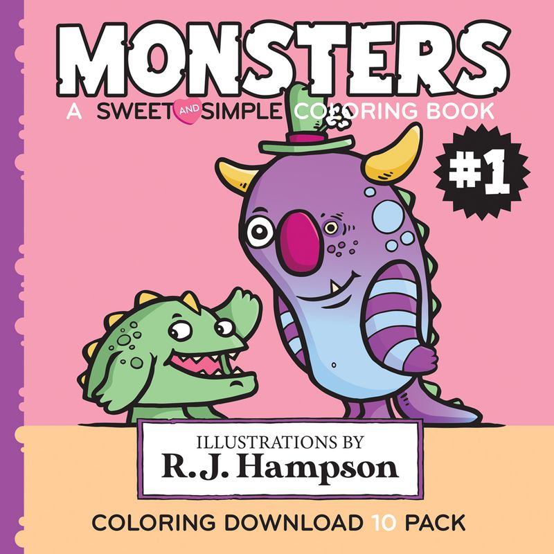 Monsters  - A Sweet &amp; Simple Coloring 10 Pack