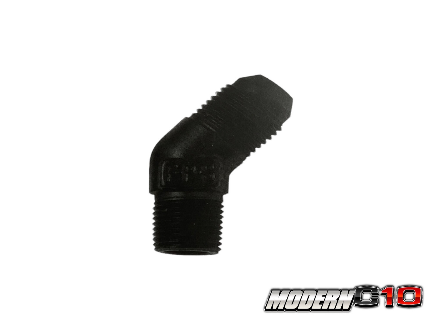 -6an x 1/8” NPT Black Aluminum 45 degree male adapter fittings