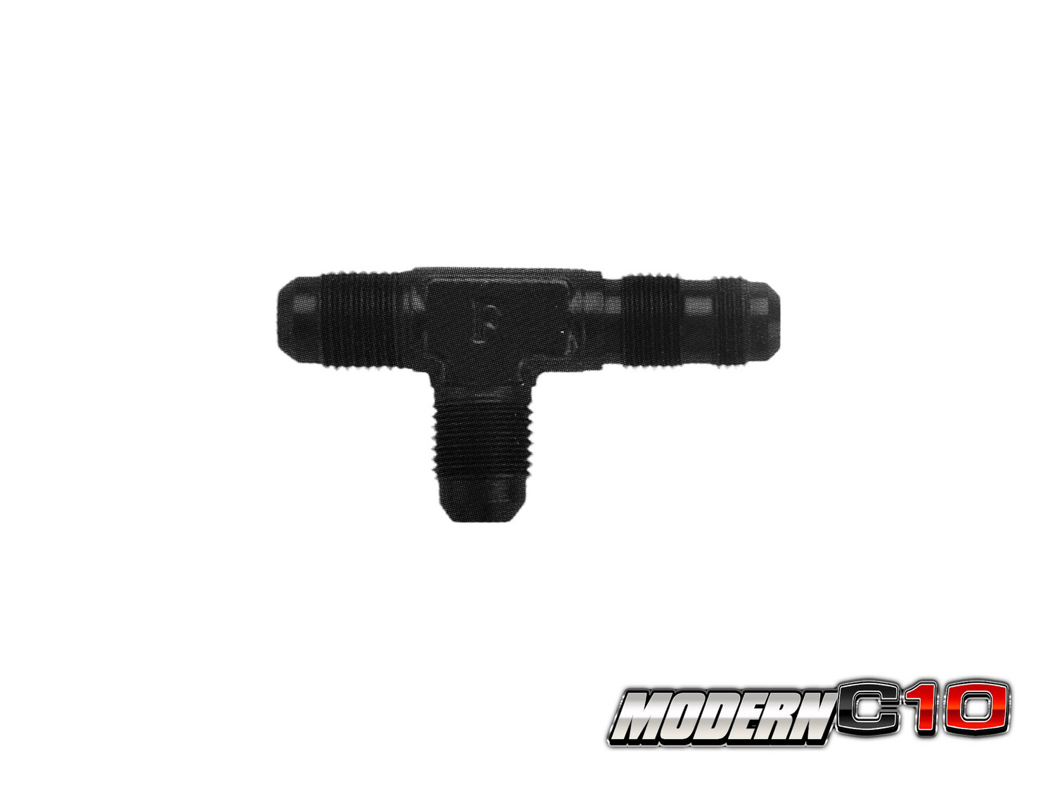 -8an Black Aluminum Bulkhead Tee on Run