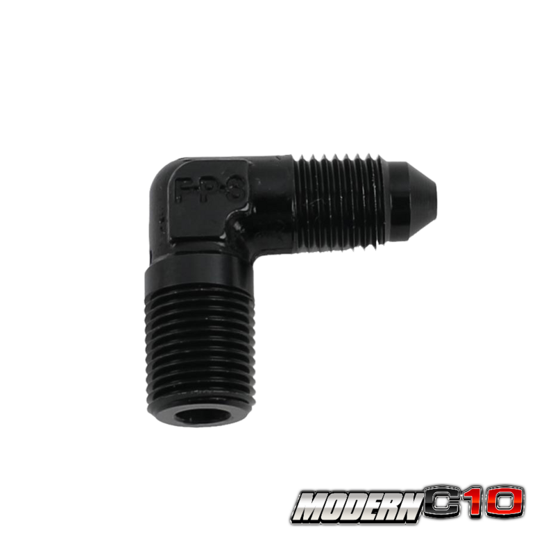 -12an x 3/4” NPT Black Aluminum 90 degree adapter fittings