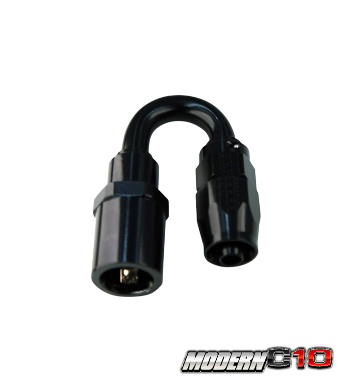 -6an Black Aluminum 180 Degree EFI Female Hose Ends