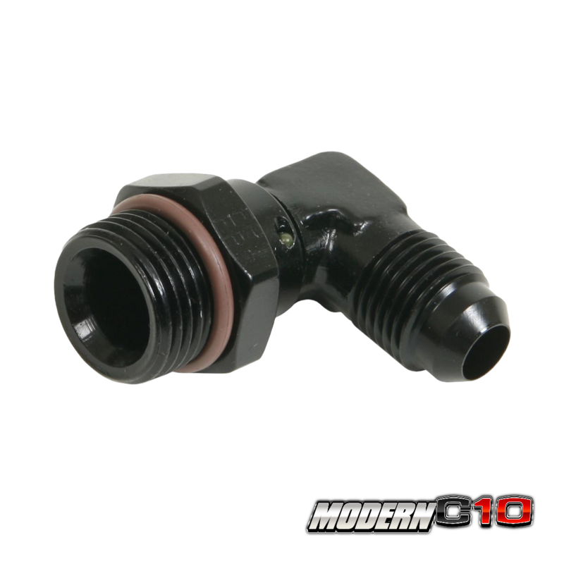-6an x 3/4-16(8) Black Aluminum 90 degree swivel fitting