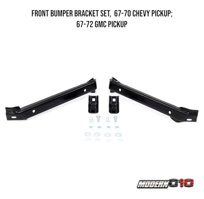 1967-1970 Chevy Pickup; 1967-1972 GMC Pickup, Front Bumper Bracket Set