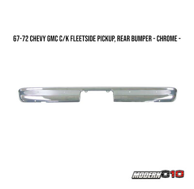 1967-1972 Chevy GMC C/K Fleetside Pickup, Rear Bumper - Chrome -