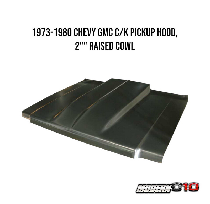 1973-1980 Chevy GMC C/K Pickup Hood, 2"" Raised Cowl