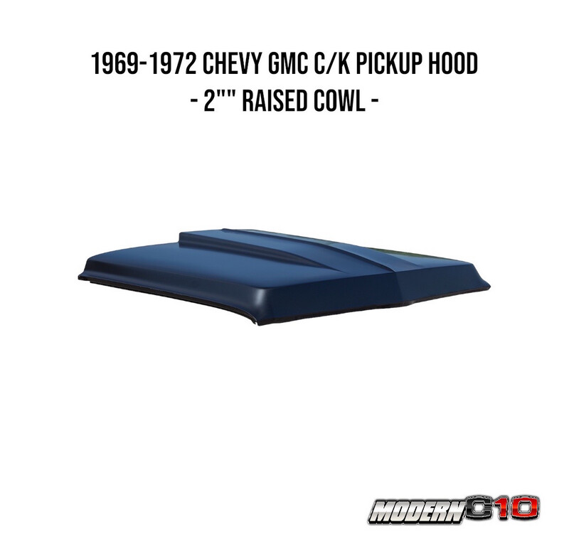 1969-1972 Chevy GMC C/K Pickup Hood - 2"" Raised Cowl -