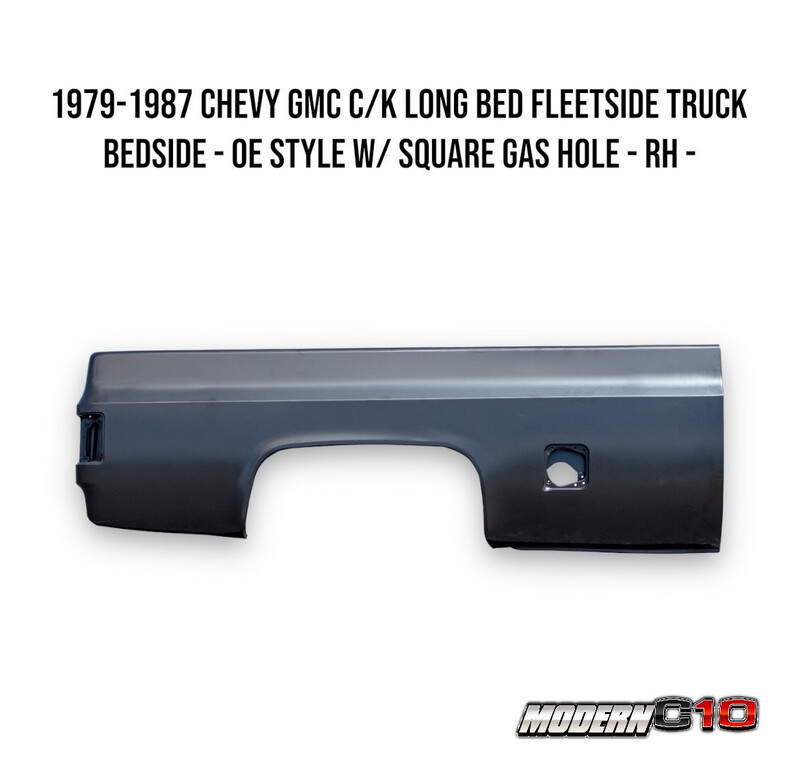 1979-1987 Chevy GMC C/K Long Bed Fleetside Truck Bedside - OE Style w/ Square Gas Hole - RH -