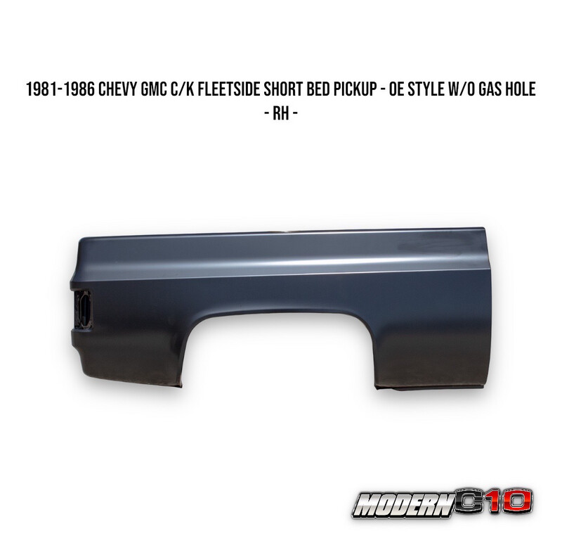 1981-1986 Chevy GMC C/K Fleetside Short Bed Pickup - OE Style w/o Gas Hole - RH -