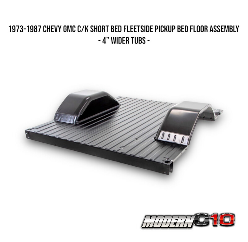 1973-1987 Chevy GMC C/K Short Bed Fleetside Pickup Bed Floor Assembly - 4” Wider Tubs -