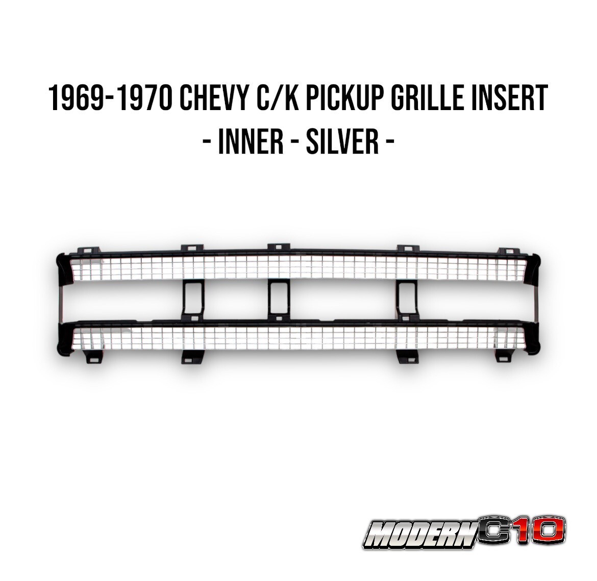 1969-1970 Chevy C/K Pickup Grille Insert - Inner - Silver -