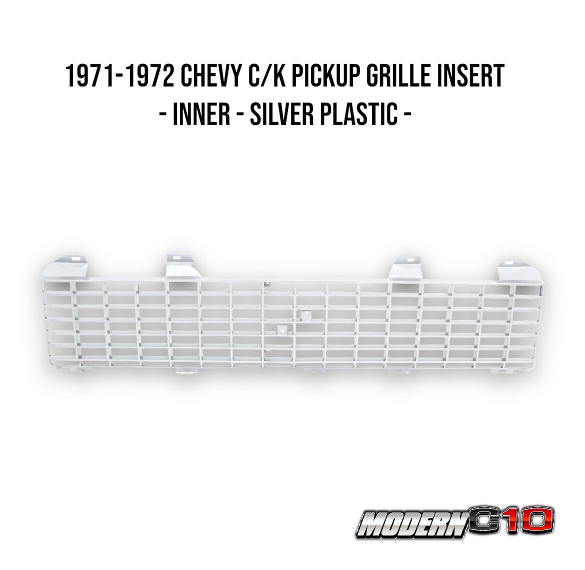1971-1972 Chevy C/K Pickup Grille Insert - Inner - Silver Plastic -