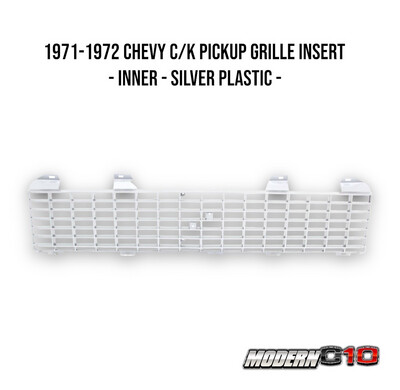 1971-1972 Chevy C/K Pickup Grille Insert - Inner - Silver Plastic -