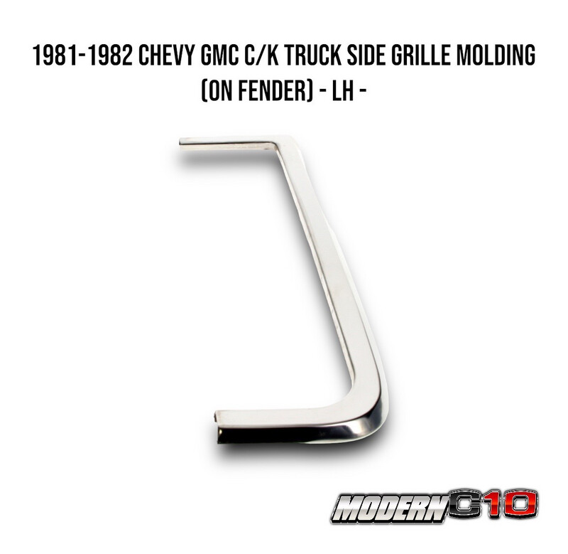 1981-1982 Chevy GMC C/K Truck Side Grille Molding (On Fender) - LH -