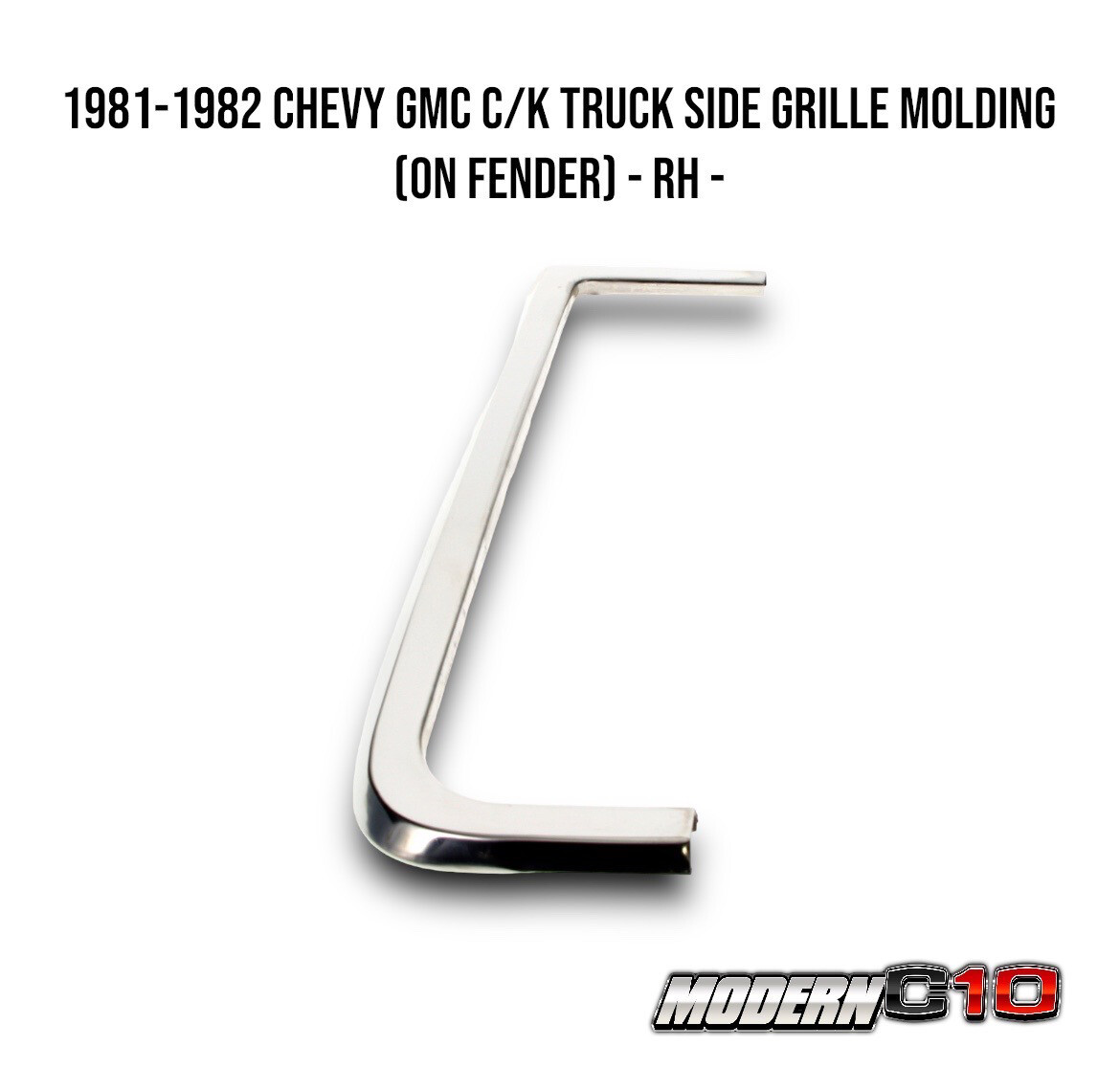 1981-1982 Chevy GMC C/K Truck Side Grille Molding (On Fender) - RH -
