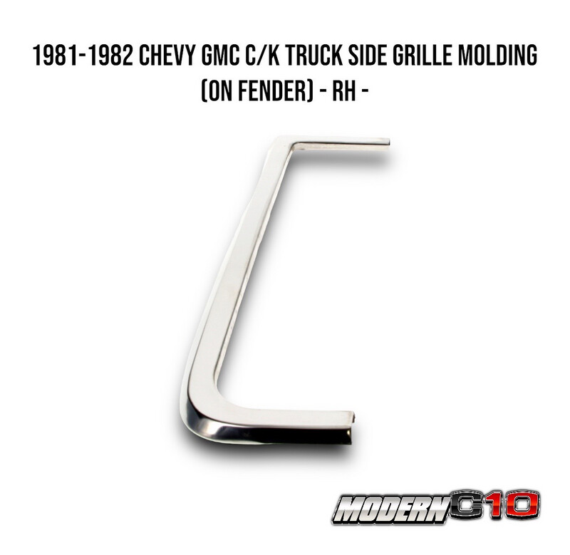1981-1982 Chevy GMC C/K Truck Side Grille Molding (On Fender) - RH -