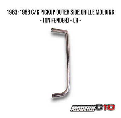 1983-1986 C/K Pickup Outer Side Grille Molding - (On Fender) - LH -