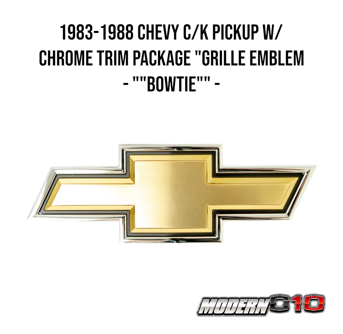 1983-1988 Chevy C/K Pickup w/ Chrome Trim Package "Grille Emblem - ""Bowtie"" -