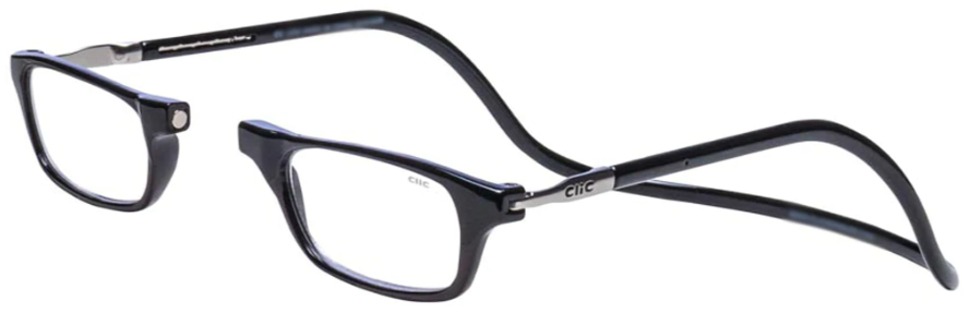 CliC readers original with prescription lenses fitted, Colour: Matt Black