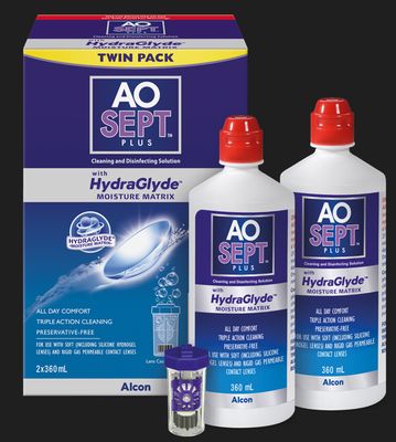 AOSept Plus with Hydraglyde twin pack (new) AOSept Plus with Hydraglyde twin pack (new)