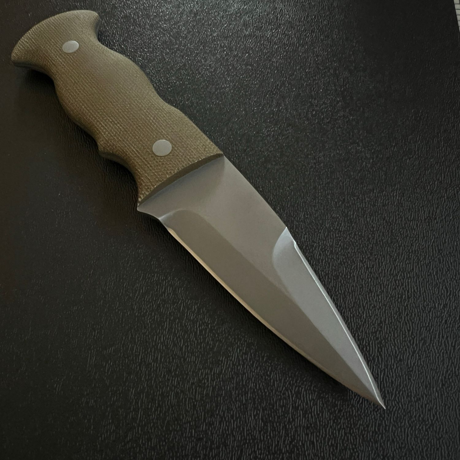 Enigma DE Chisel Ground- OD Green Micarta