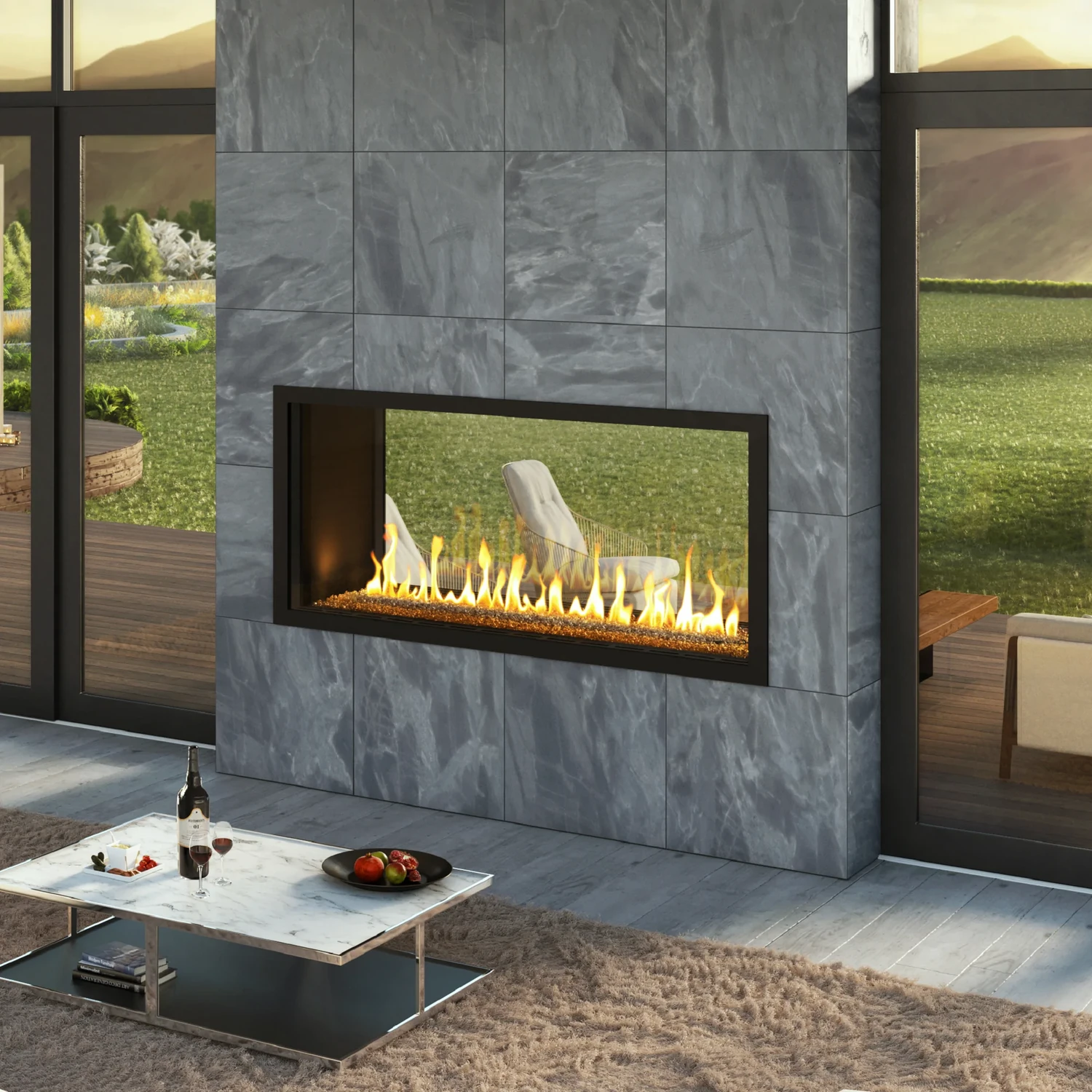 stellar transcend indoor outdoor custom fireplace in Pittsburgh PA