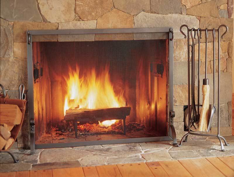 flat fireplace screen