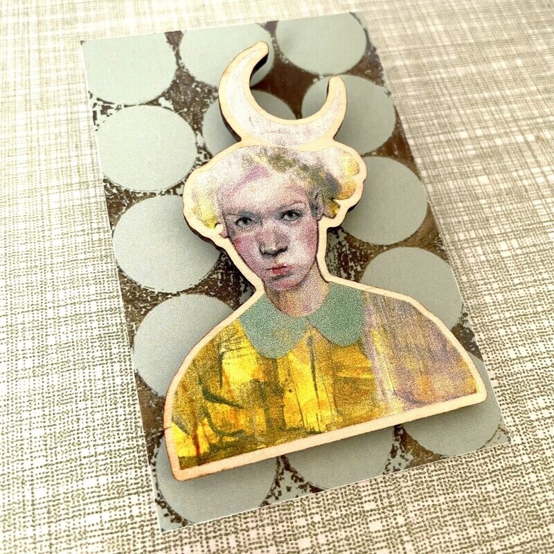 Lunar Eclipse Wooden Pin