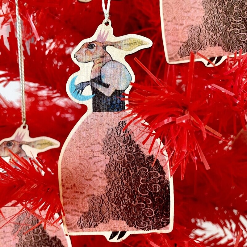 Magical Queen Of The Hares  Wooden  Decoration