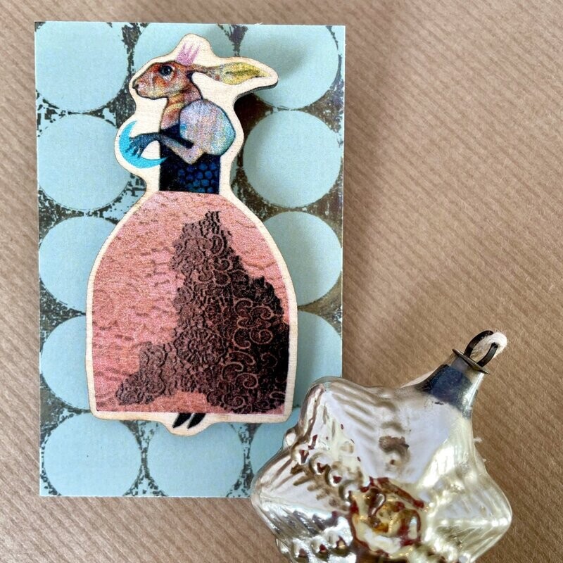 Magical Queen Of The Hares Wooden Pin