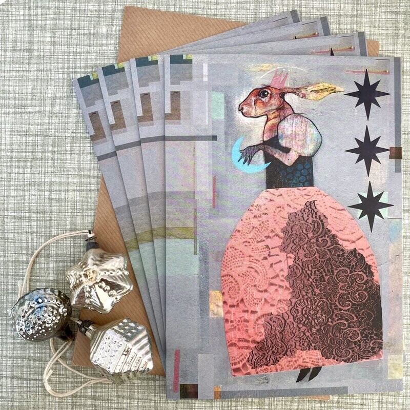 Magical Queen Of The Hares Christmas Story Card (Set of 4)