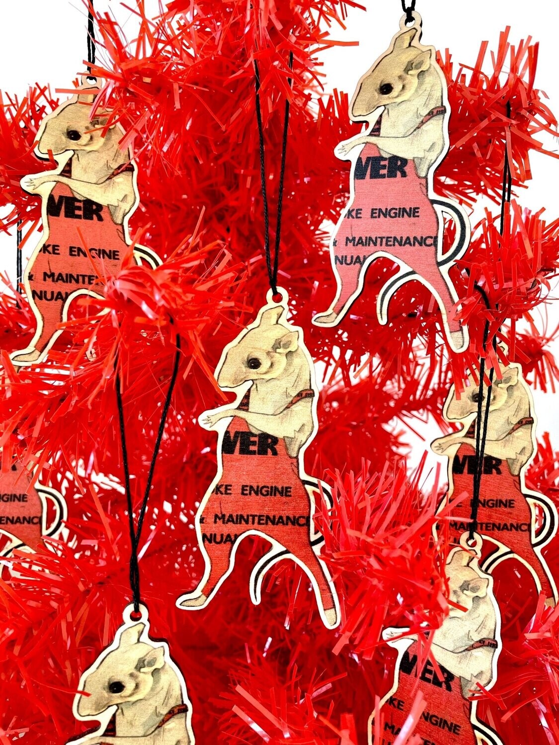 Acrobat Mouse Wooden Decoration (Text Unitard) Acrobat Mouse Wooden Decoration (Text Unitard)