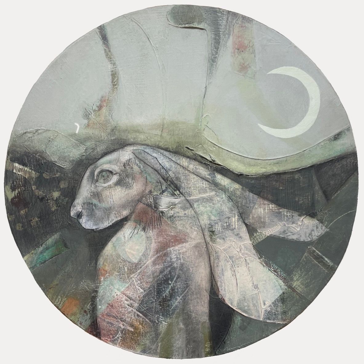 NEW! ORIGINAL ART: 'Imbolc Hare' Acrylic On Panel: